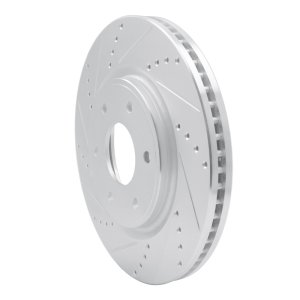 Infiniti QX56 Brake Rotor (1) - Front Left - R1 Concepts - Drilled & Slotted - Silver - `05-`07